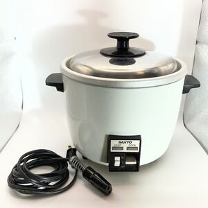 Sanyo EC-5 XB Vintage Rice Cooker 5 Cup White with Steamer Tray 450W